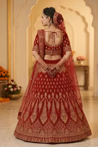 desiger maroon lehenga 