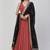 Peach crepe plain zari woven ethnic kurta set with dupatta