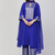 Royal-blue georgette embroidered zari woven ethnic kurta set with dupatta