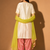 Ivory silk blend embroidered hand embroidery ethnic kurta set with dupatta