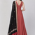 Peach crepe plain zari woven ethnic kurta set with dupatta