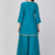 Blue  rayon embroidered hand embroidery ethnic kurta set with dupatta