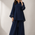 Navy blue georgette plain lace work fancy ethnic kurta palazzo set