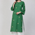 Green cotton silk embroidered thread work fancy ethnic kurta palazzo set