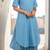 Light blue rayon plain fancy ethnic afghani kurta pant set