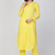 Yellow rayon plain fancy ethnic kurta pant set
