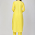 Yellow rayon plain fancy ethnic kurta pant set