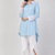 Blue crepe plain chikankari fancy ethnic kurta pant set