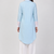 Blue crepe plain chikankari fancy ethnic kurta pant set