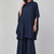 Navy blue georgette plain fancy ethnic kurta palazzo set