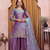 Lavender embroidered kurta set with scalloped dupatta