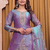 Lavender embroidered kurta set with scalloped dupatta