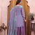 Lavender embroidered kurta set with scalloped dupatta