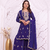 Royal blue embroidered kurti sharara set with scalloped dupatta