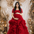 Elegant Red Maternity Gown for Pregnancy Photoshoot & Special Occasions