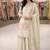 Cream silk blend embroidered palazzo set