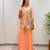 Peach georgette embroidered palazzo set