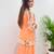 Peach georgette embroidered palazzo set