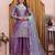 Purple silk blend embroidered sharara set