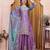 Purple silk blend embroidered sharara set