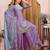 Purple silk blend embroidered sharara set