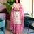 White silk blend embroidered palazzo set