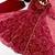 Maroon faux georgette embroidered flared gown set