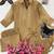 Beige silk blend embroidered palazzo set