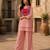 Pink silk blend embroidered palazzo set