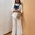White silk blend embroidered palazzo set