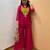 Magenta silk blend embroidered palazzo set