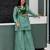 Sea-green silk blend embroidered palazzo set
