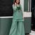 Sea-green silk blend embroidered palazzo set