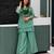 Sea-green silk blend embroidered palazzo set
