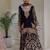 Black faux georgette embroidered palazzo set