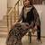 Black faux georgette embroidered palazzo set