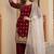 Maroon silk blend embroidered palazzo set