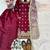 Maroon silk blend embroidered palazzo set