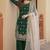 Dark-green silk blend embroidered palazzo set