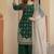 Dark-green silk blend embroidered palazzo set