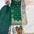 Dark-green silk blend embroidered palazzo set