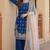 Royal-blue silk blend embroidered palazzo set