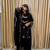 Black faux georgette embroidered palazzo set