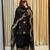 Black faux georgette embroidered palazzo set