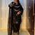 Black faux georgette embroidered palazzo set