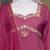 Magenta silk blend embroidered palazzo set