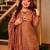 Brown silk blend embroidered palazzo set