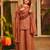 Brown silk blend embroidered palazzo set