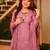 Pink silk blend embroidered palazzo set