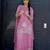 Pink silk blend embroidered palazzo set